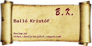 Balló Kristóf névjegykártya