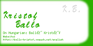 kristof ballo business card