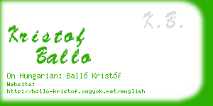 kristof ballo business card